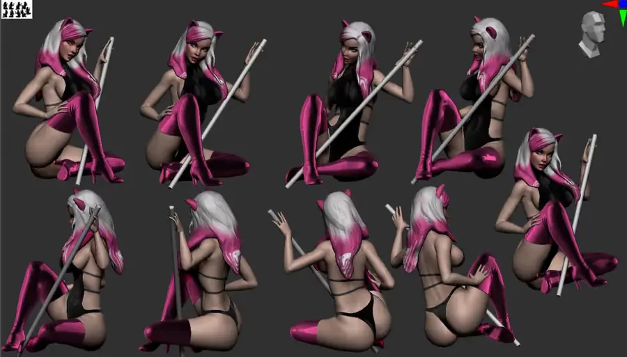 Sexy Miss Meow Archivo STL OBJ para Impresion 3D