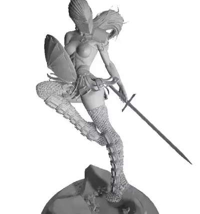 Sexy Warrior Girl Archivo Stl Para Impresion 3D