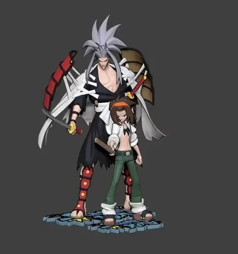 Shaman King Yoh +  Amidamaru Archivo Stl Para Impresión 3d