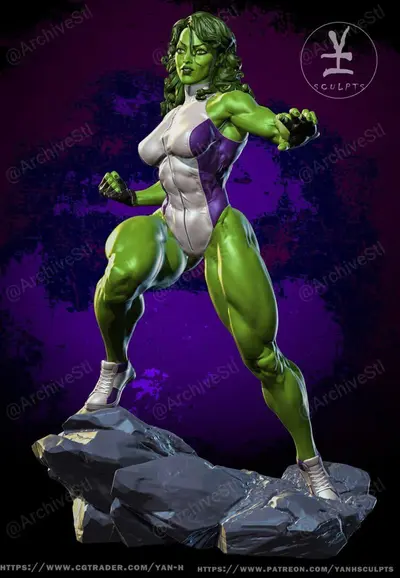 She Hulk Archivo STL OBJ para Impresion 3D