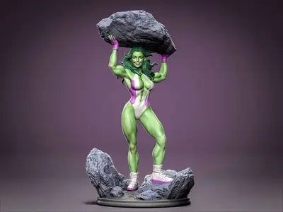 She Hulk Archivo Stl Para Impresion 3D