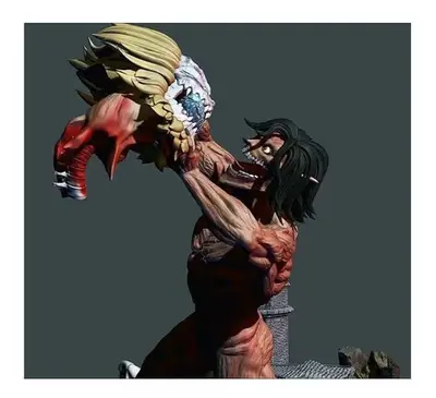 Shingeki No Kyojin Eren Y Mandibula Stl Obj Impresión 3d