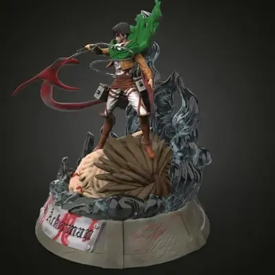 Shingeki No Kyojin Levi Vs Bestia Archivos Stl Impresión 3d