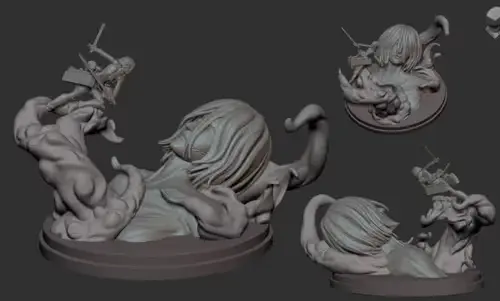 Shingeki No Kyojin Mikasa Y Annie Titan Stl Obj Impresión 3d