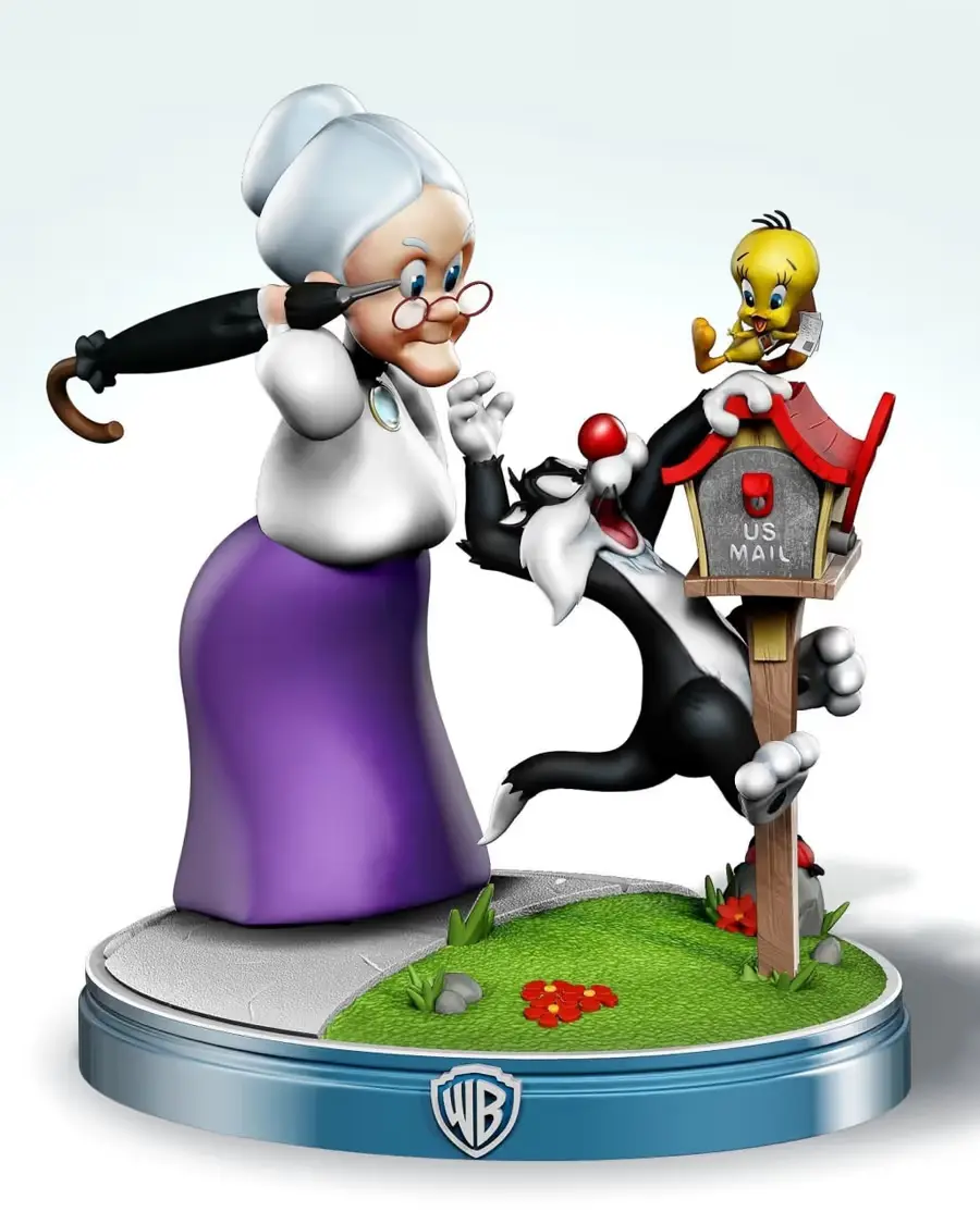 Silvestre Piolin Y Abuela Archivo Stl Obj Para Impresion 3D