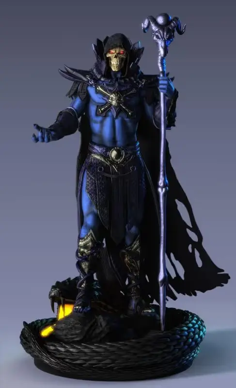 Skeletor con Base MOTU Archivo STL OBJ para Impresion 3D