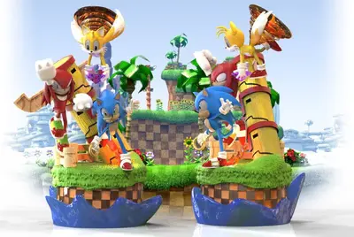 Sonic Sega Diorama Archivo STL OBJ para Impresion 3D