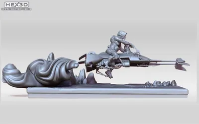 Speederbike Diorama Full Archivo STL Impresión 3D