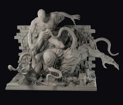 Spiderman Y Venom Archivo Stl Para Impresion 3D