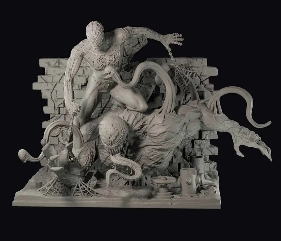 Spiderman Y Venom Archivo Stl Para Impresion 3D