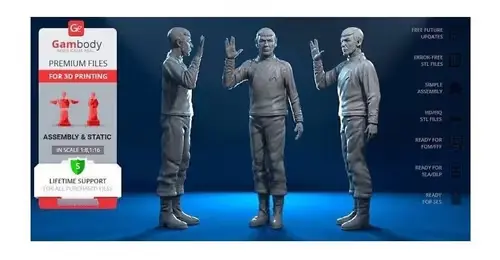 Star Trek Spock Fdm Gamebody Stl Obj Impresión 3d
