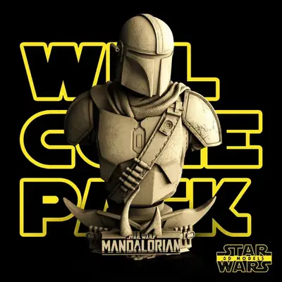 Star Wars 3d Mandalorian Bust Archivos Stl Impresión 3d