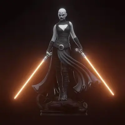 Star Wars Asajj Ventress Archivo Stl Para Impresión 3d
