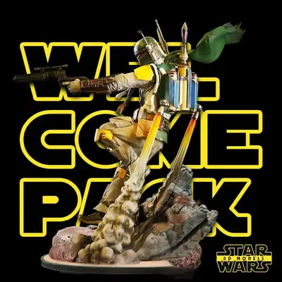 Star Wars Boba Fett 3dmodels Stl Obj Impresión 3d