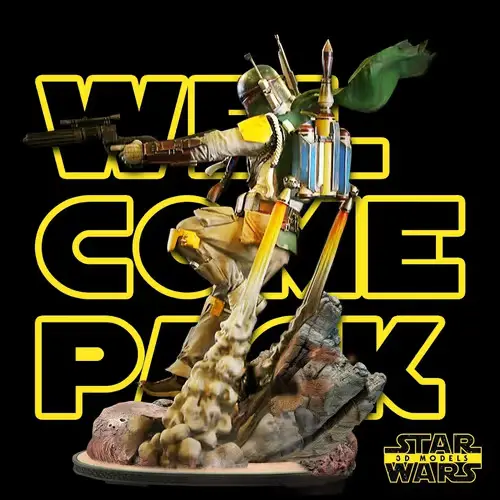 Star Wars Boba Fett 3dmodels Stl Obj Impresión 3d