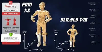 Star Wars C3po Gambody Archivos Stl Impresión 3d
