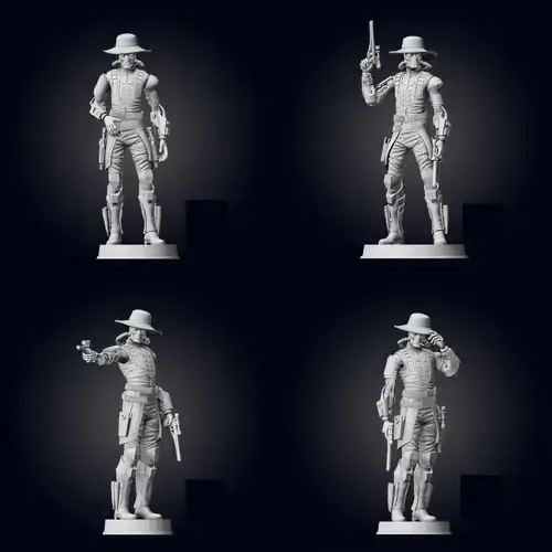 Star Wars Cad Bane X 4 Poses Archivo Stl Para Impresión 3d