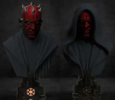Star Wars Darth Maul Bust V1-2 Archivo Stl Para Impresión 3d