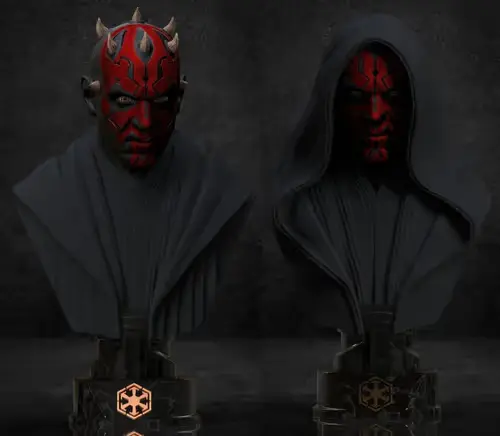 Star Wars Darth Maul Bust V1-2 Archivo Stl Para Impresión 3d