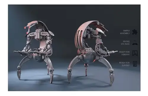 Star Wars Droideka Gambody Stl Obj Impresión 3d