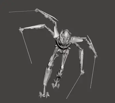 Star Wars General Grievous Stl Obj Impresión 3d