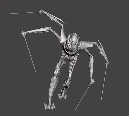 Star Wars General Grievous Stl Obj Impresión 3d