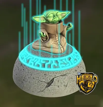Star Wars Grogu Meditando Stl Obj Impresión 3d
