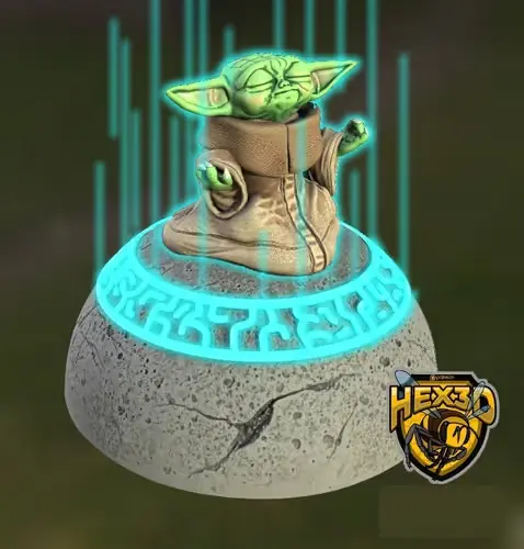 Star Wars Grogu Meditando Stl Obj Impresión 3d