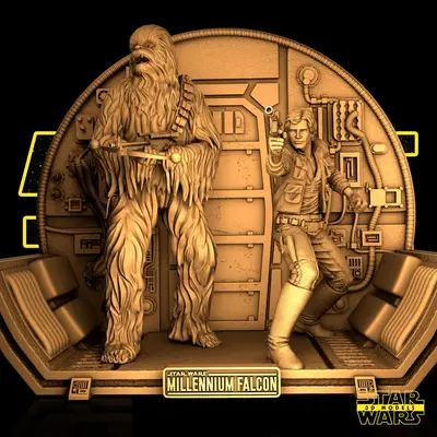 Star Wars Han Solo E Chewbacca Archivo Stl Para Impresion 3D