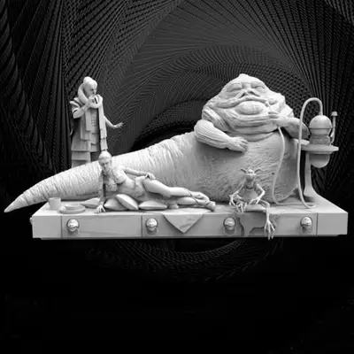 Star Wars Jabba Diorama Zsculptors Stl Obj Impresión 3d