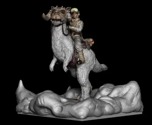 Star Wars Luke Riding The Taum Archivo Stl Para Impresión 3d