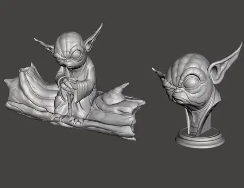Star Wars Yoda + Busto Archivo Stl Para Impresión 3d