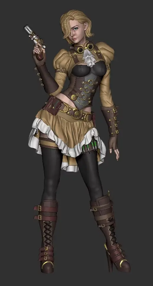 Steam Gate Pin Up Steampunk Archivo Stl Para Impresion 3D