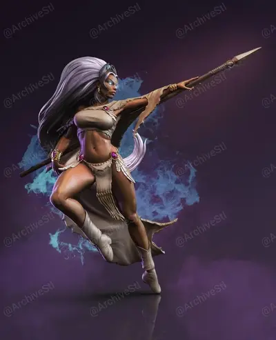 Storm X Men Archivo STL OBJ para Impresion 3D