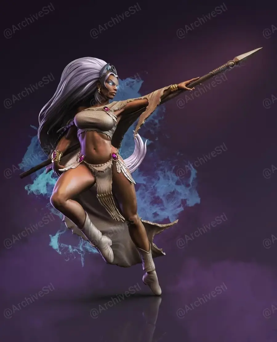 Storm X Men Archivo STL OBJ para Impresion 3D