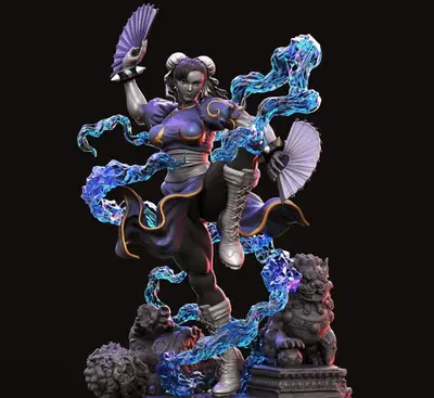 Street Fighter Chun-li U3dprintshop Stl Obj Impresión 3d