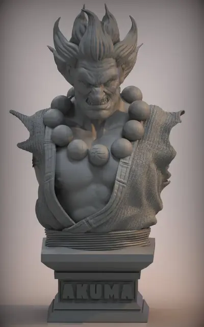 Street Fighter V Akuma Busto Archivo Stl Para Impresion 3D