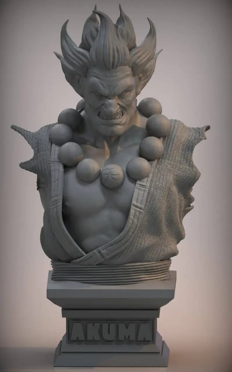 Street Fighter V Akuma Busto Archivo Stl Para Impresion 3D