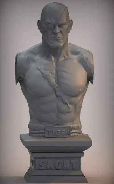 Street Fighter V Sagat Busto Archivo Stl Para Impresion 3D
