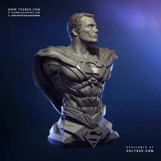 Superman Busto Archivo Stl Para Impresion 3D