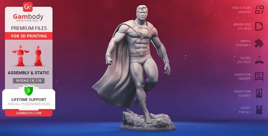Superman Classic Archivo Stl Para Impresion 3D