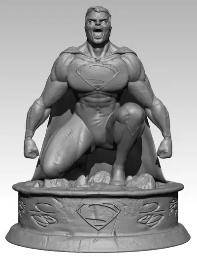 Superman De Rodillas Dc Archivo Stl Para Impresion 3D