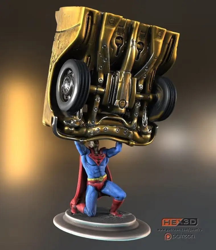 Superman Sujeta Coche Archivo Stl Para Impresion 3D