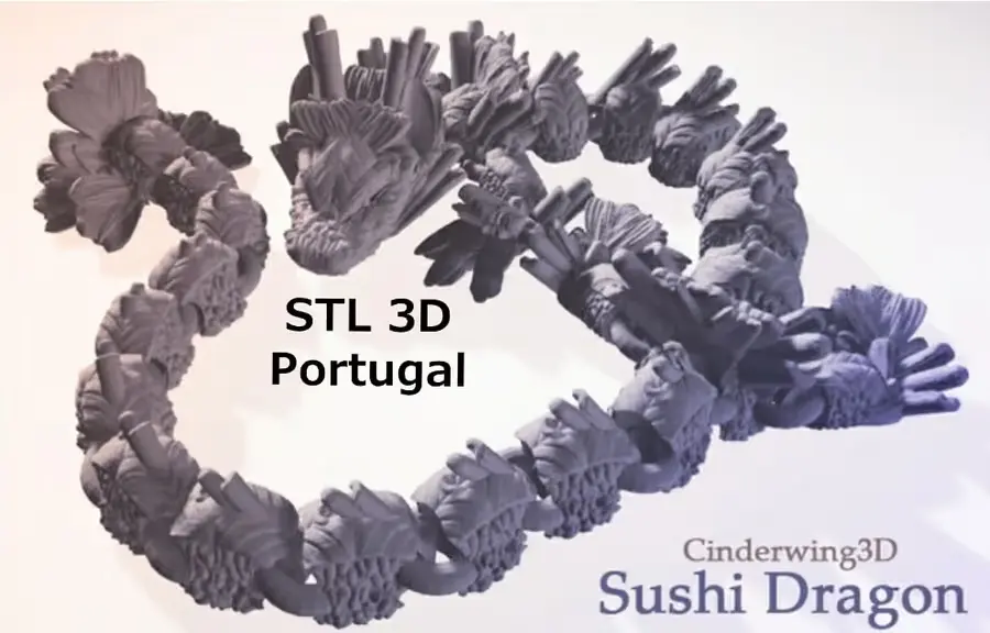 Sushi Dragon Archivo Stl Obj Para Impresion 3D