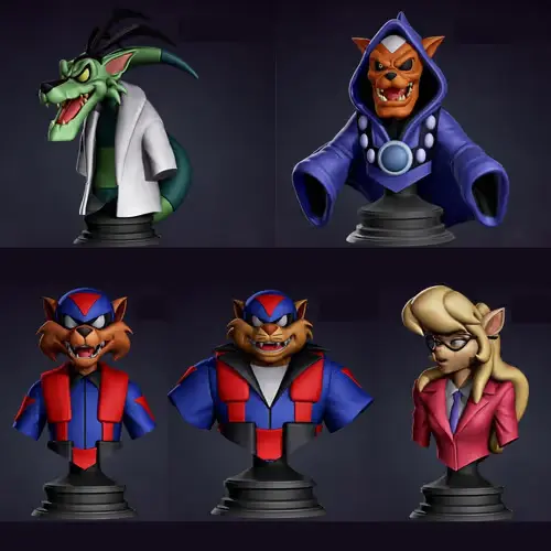 Swat Kats Bustos X 5 Archivos Stl Para Impresión 3d