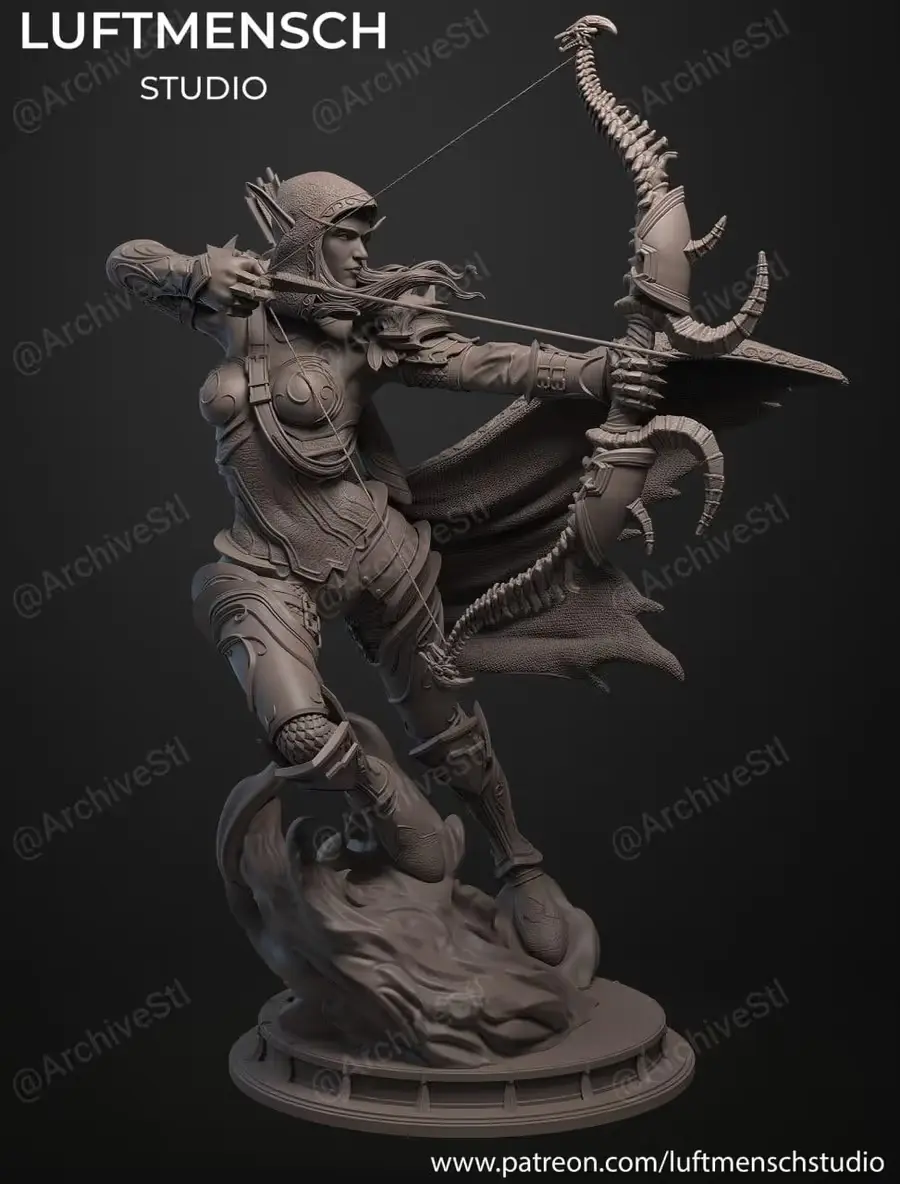 Sylvanas Windrunner Archivo Stl Obj Para Impresion 3D