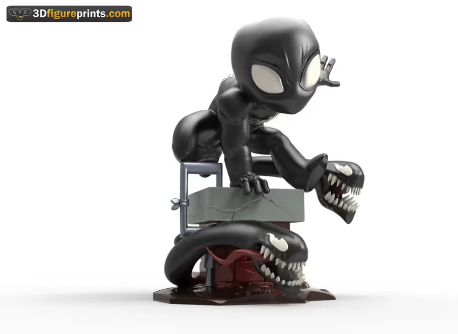 Symbiote Spider Man Chibi Archivo Stl Para Impresion 3D