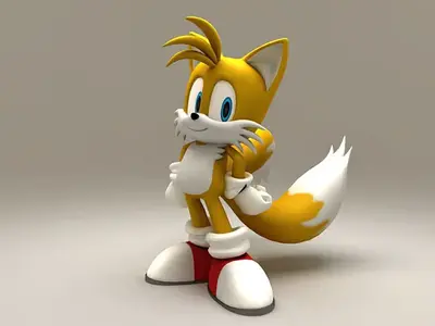 Tails Colitas Sonic Archivo STL OBJ para Impresion 3D