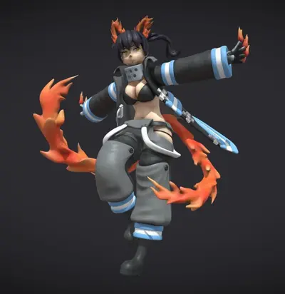 Tamaki Kotatsu Fire Force Archivo Stl Para Impresion 3D