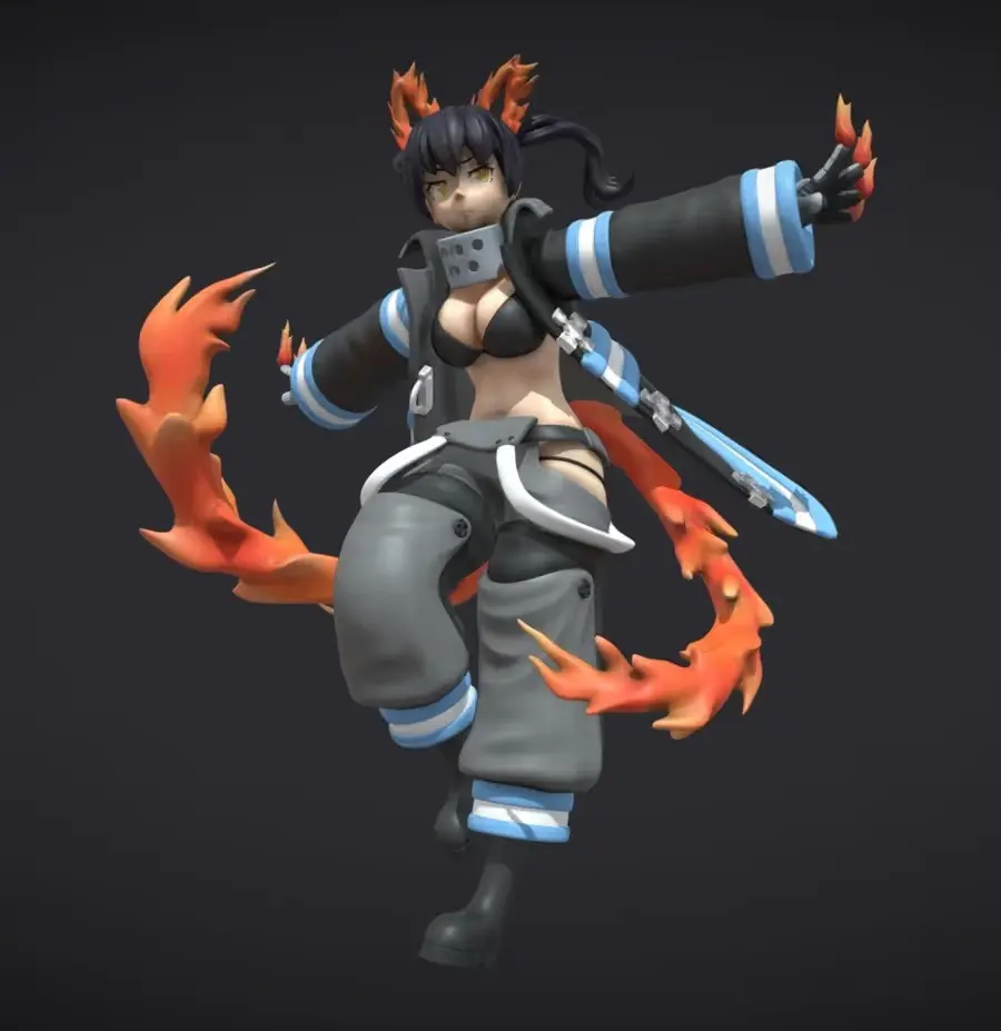 Tamaki Kotatsu Fire Force Archivo Stl Para Impresion 3D